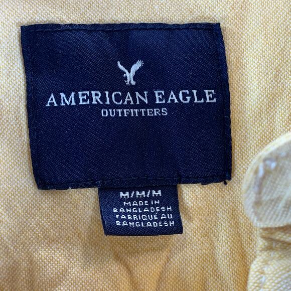 AMERICAN EAGLE OUTFITTERS Men's Yellow Seriously Soft Button-Up Shirt SZ M - Picture 11 of 13